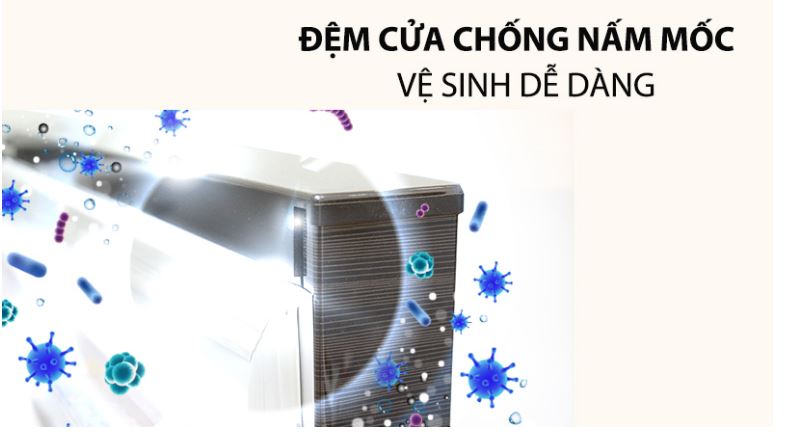 6. Tủ lạnh 4 cánh Hitachi FW690PGV7X vệ sinh tủ dễ dàng với đệm cửa chống nấm mốc