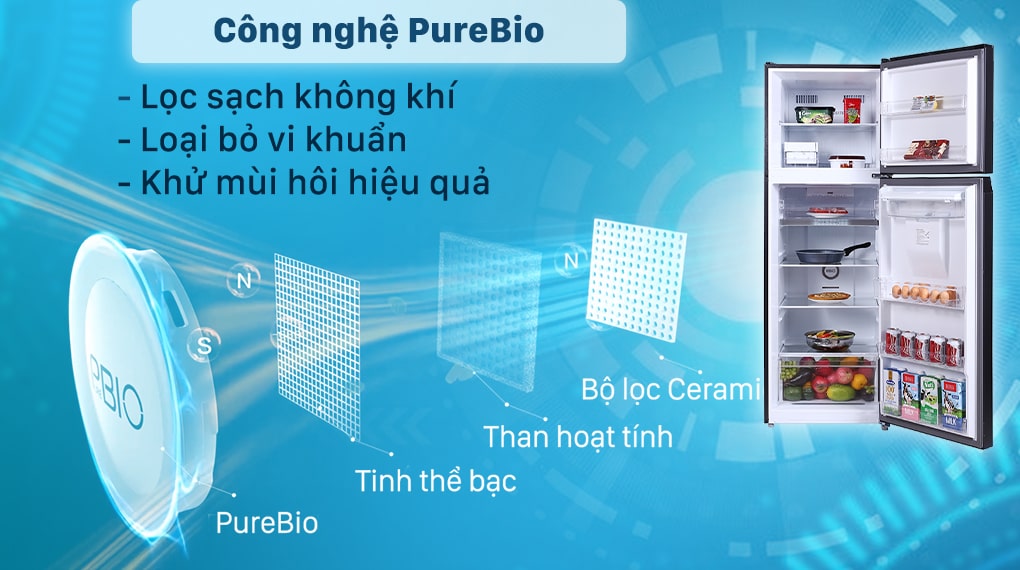 Công nghệ PureBio loại bỏ mùi hôi và tiêu diệt vi khuẩn 
