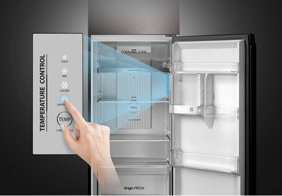 9. Điều khiển dễ dàng với bảng điều khiển trong tủ lạnh Toshiba GR-RT400WE-PMV(06)-MG