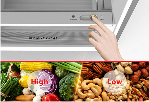 Ngăn rau củ điều chỉnh độ ẩm kéo dài thời gian bảo quản trên tủ lạnh Toshiba GR RT440WE-PMV(06) MG