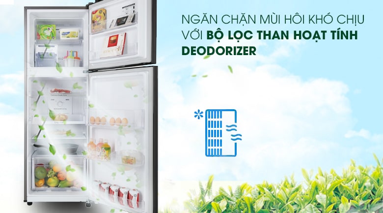 Tủ lạnh Samsung RT22M4032BY/SV khư mùi hôi nhanh chóng với bộ lọc than hoạt tính Deodorizer