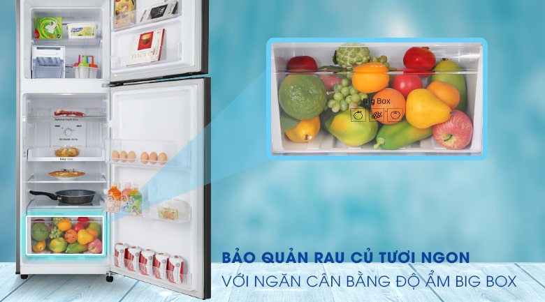 Tủ lạnh Samsung RT22M4032BY/SV có ngăn Big Box giúp lưu trữ nhiều thực phẩm hơn