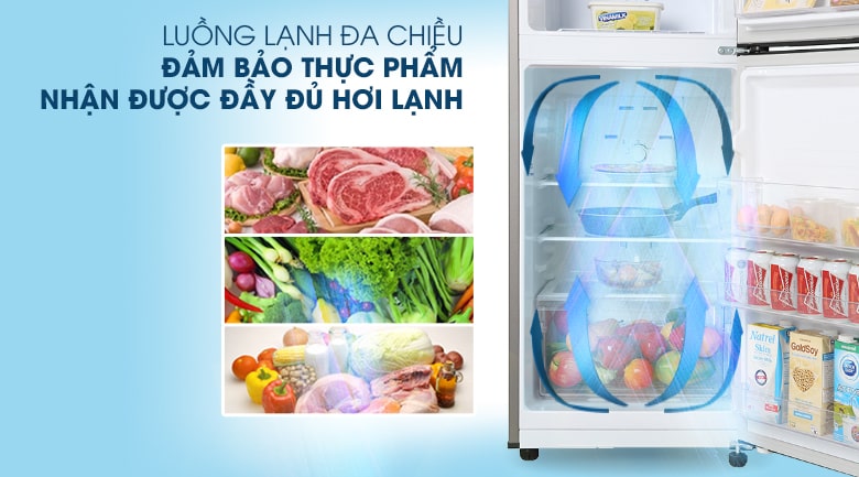 Hơi lạnh lan tỏa ra đều bên trong Tủ lạnh Samsung RT20HAR8DBU/SV nhờ công nghệ làm lạnh đa chiều