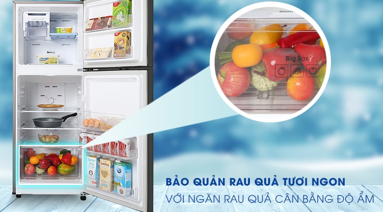 Tủ lạnh Samsung RT20HAR8DBU/SV sử dụng ngăn rau quả cân bằng độ ẩm giúp thực phẩm luôn tươi ngon