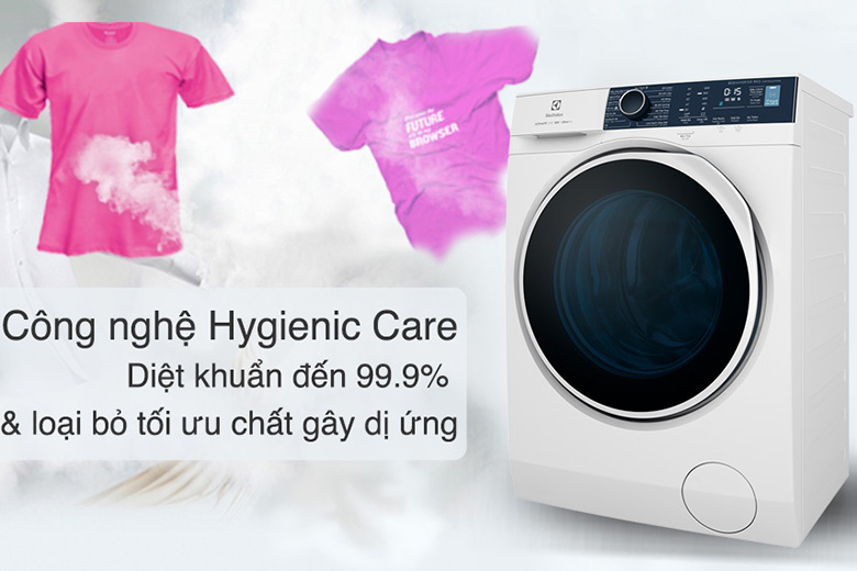  2. Máy giặt sấy Electrolux giá rẻ EWW9024P5WB sở hữu Công nghệ giặt hơi nước Hygienic Care