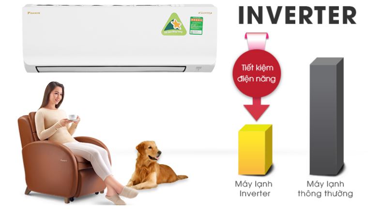 9. Máy lạnh Inverter Daikin hoạt động êm, nhiệt độ ổn định, tiết kiệm điện với công nghệ Inverter
