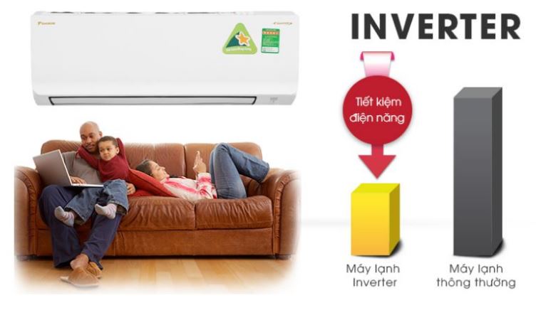 7. Máy lạnh inverter Daikin giúp tiết kiệm điện, hoạt động êm ái với công nghệ Inverter