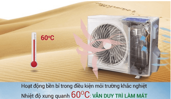 6. Máy lạnh 9000BTU Erito với thiết kế cục nóng được phủ lớp đặc biệt có độ bền cao
