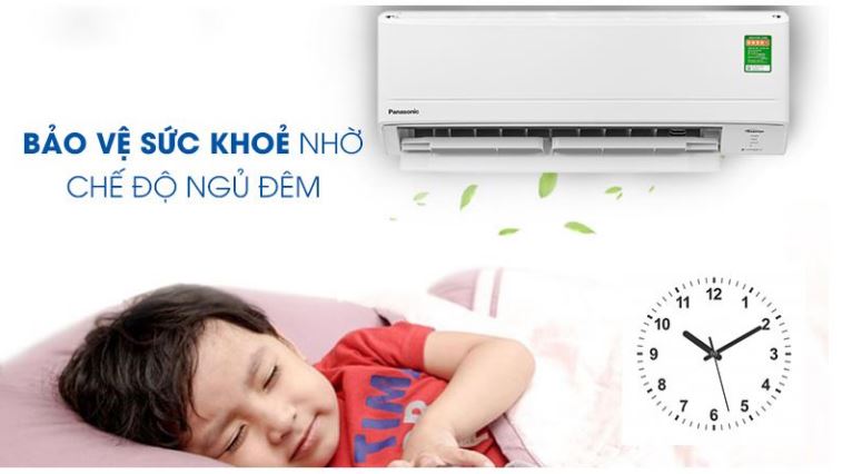 9. Máy lạnh inverter Panansonic XPU9XKH-8 giúp bảo vệ sức khoẻ với chế độ ngủ Sleep Mode