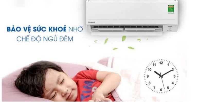 4. Máy lạnh Panasonic CUCSZ12VKH-8 giúp bảo vệ sức khoẻ với chế độ ngủ Sleep Mode