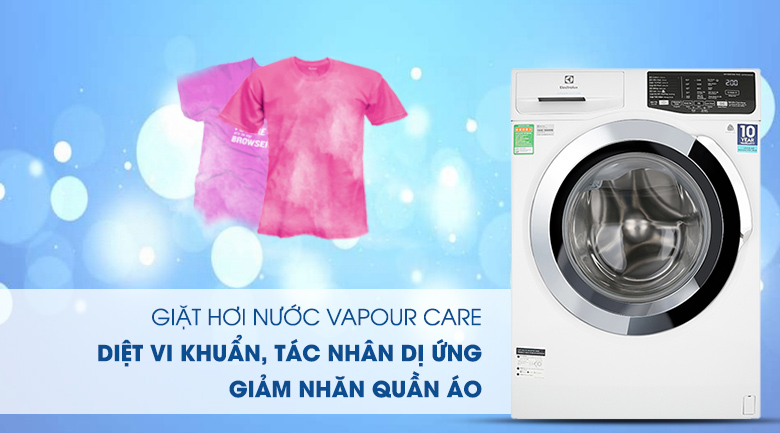 4. EWF9025BQWA | Máy giặt Electrolux giá rẻ sở hữu công nghệ Giặt hơi nước Vapour Care ngừa dị ứng, cho quần áo mềm mại hơn