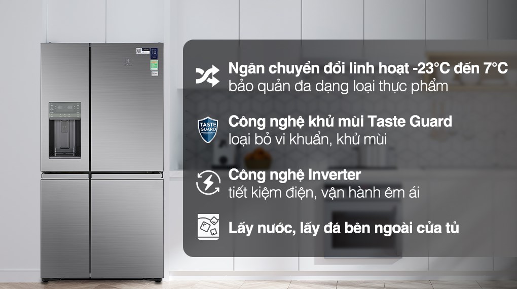 Tủ lạnh Electrolux Inverter 609 Lit EQE6879A-BVN