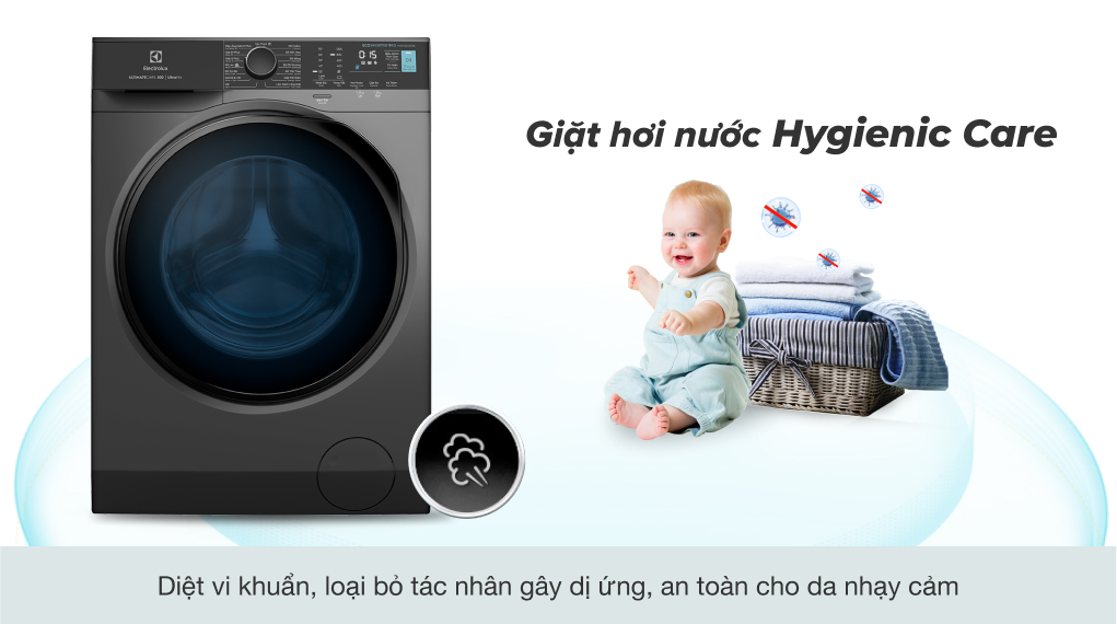 6. Máy giặt EWF9024P5SB Tiêu diệt vi khuẩn bằng hơi nước với công nghệ Hygienic Care