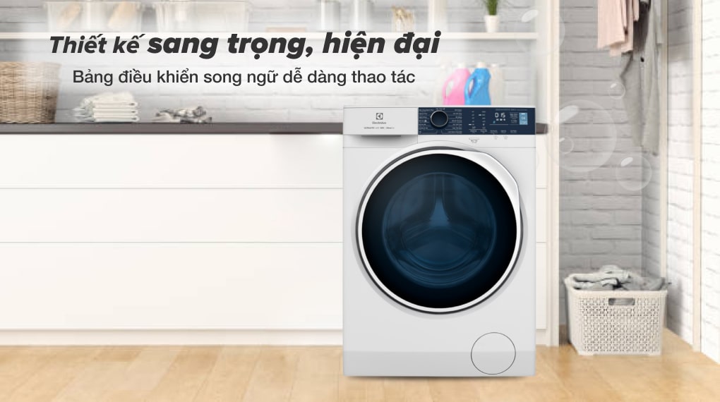 Máy giặt Electrolux thiết kế hiện đại cùng bảng điều khiển cảm ứng, dễ dàng thao tác