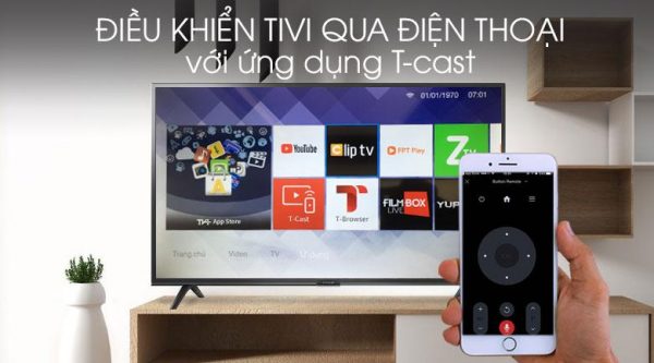 3. Nhờ ứng dụng T-Cast bạn có thể điều khiển tivi giá rẻ từ xa qua điện thoại thông minh