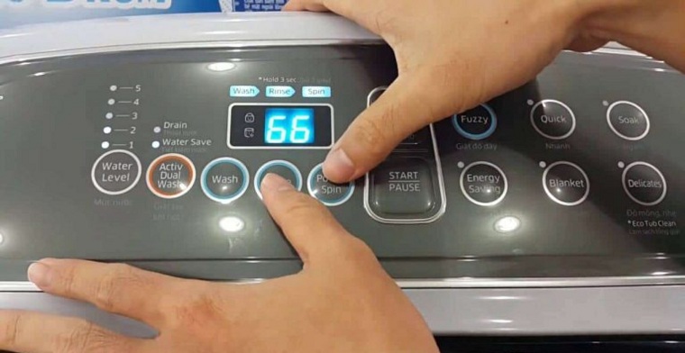 Máy giặt Sharp không có nút reset