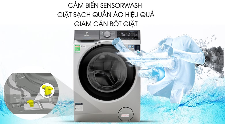 7. Cảm biến SensorWash được trang bị trên máy giặt 11kg Giặt sạch quần áo và giảm cặn bột giặt