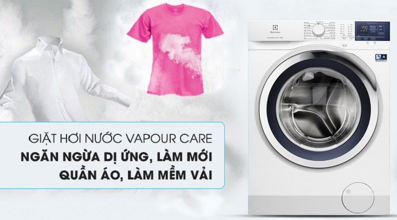 3. Hiện đại với công nghệ Vapour Care - công nghệ giặt hơi nước hiện đại, diệt khuẩn và giảm nhăn