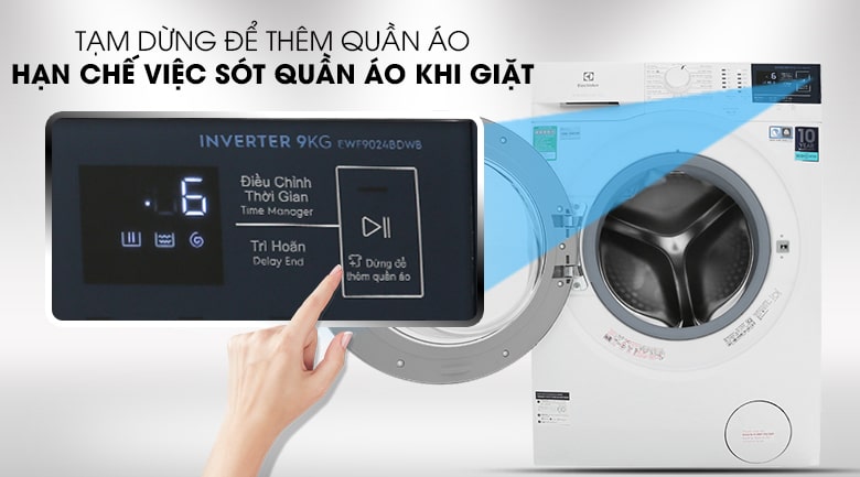 5. EWF9024BDWB | Máy giặt Inverter sở hữu Tính năng thêm đồ giặt ngay cả khi máy đang hoạt động 