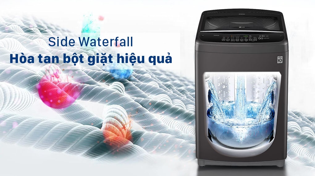 Máy giặt LG T2555VSAB chống bám cặn với thác nước vòng cung