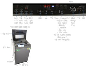 Phác hoạ tổng quát máy giặt Toshiba inverter 11kg AW-DUH1200GV 