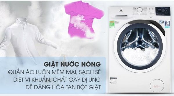 3. Với chế độ giặt hơi nước nóng giúp cho quần áo luôn mềm mại, sạch vi khuẩn gây hại