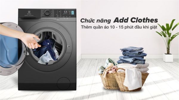 4. Máy giặt Electrolux EWF1024P5SB trang bị chức năng thêm quần áo trong khi giặt Add Clothes