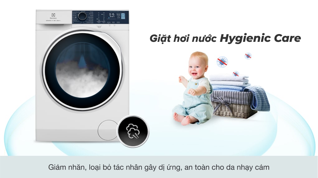 Bảo vệ an toàn làn da nhạy cảm nhờ công nghệ giặt hơi nước Hygienic Care
