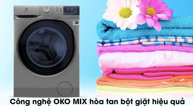 2. Công nghệ Oko Mix hoà tan bột giặt hiệu quả, giặt sạch quần áo hơn