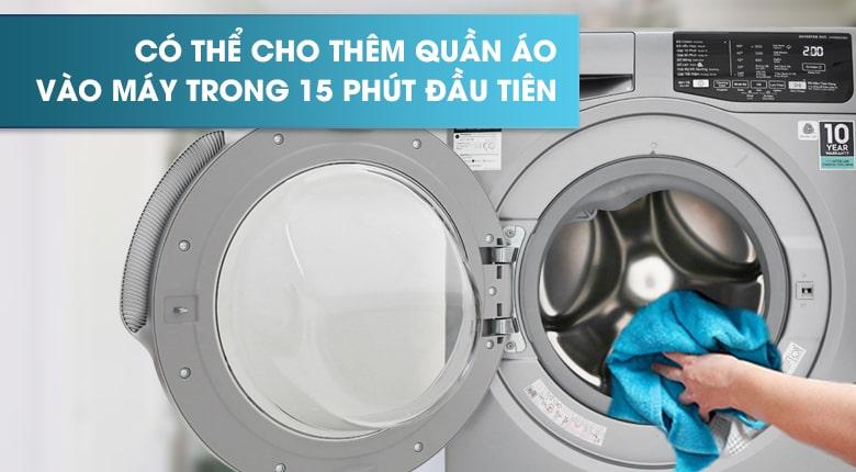 7. Cho phép thêm quần áo vào máy trong khi máy vẫn còn đang giặt
