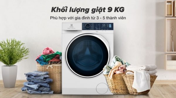 Máy giặt Electrolux EWF9024P5WB có khối lượng giặt 9 kg, thích hợp cho gia đình từ 3 - 5 người