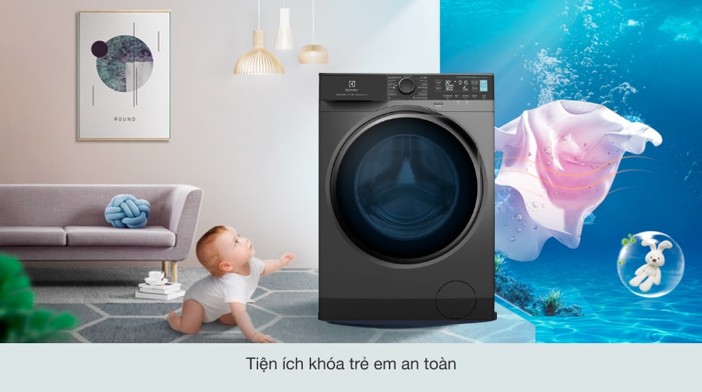 7. Máy giặt Electrolux 11 kg giá rẻ trang bị tiện ích khóa trẻ em, an toàn cho trẻ nhỏ