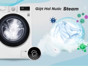 7. Máy giặt quần áo LG FV1208S4W Diệt khuẩn, giảm nhăn quần áo với công nghệ giặt hơi nước Steam