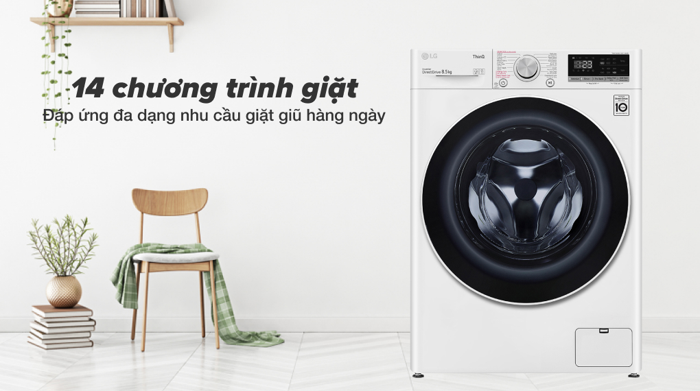 Máy giặt LG FV1208S4W giá rẻ tích hợp 14 chương trình giặt