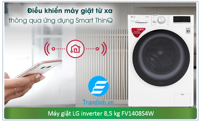 Điều khiển máy giặt từ xa qua kết nối trên điện thoại nhờ ứng dụng Smart ThinQ 