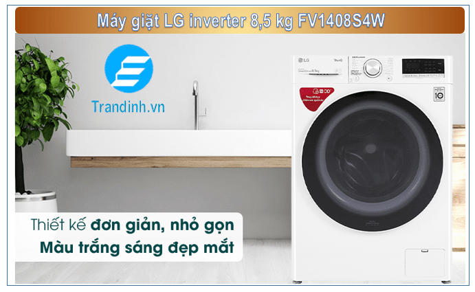 Máy giặt LG FV1408S4W có thiết kế sang trọng, tăng kích thước lồng giặt 