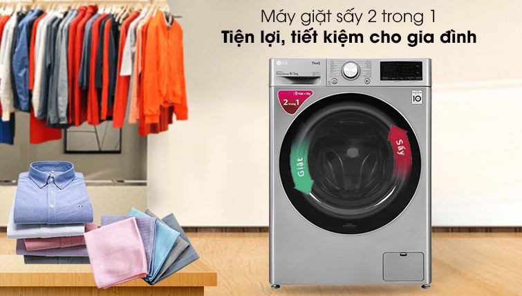 Máy giặt sấy LG FV1409G4V tích hợp 2 trong 1