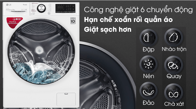 Máy giặt LG FV1409S2W giặt sạch nhanh hơn