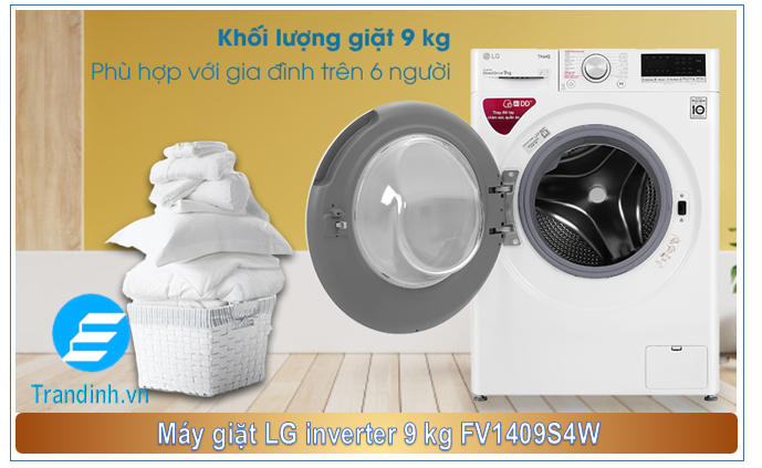 Máy giặt LG inverter FV1409S4W phù hợp cho gia đình trên 6 người