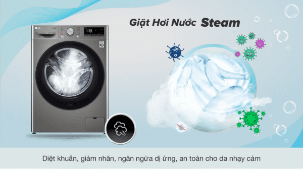 7. Diệt khuẩn, phòng ngừa dị ứng với công nghệ giặt hơi nước Steam