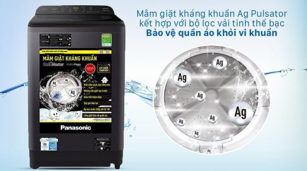 Máy giặt Panasonic NA-F85A9BRV sở hữu bộ lọc Big Ag Lint Filter giúp diệt khuẩn hiệu quả