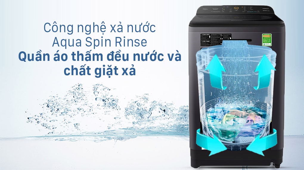 Máy giặt Panasonic NA-F100A9BRV 10Kg trang bị công nghệ xả nước Aqua Spin Rinse