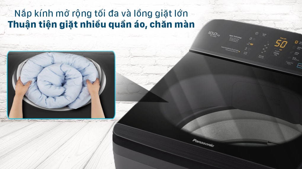 Máy giặt Panasonic lồng giặt cỡ lớn thuận tiện giặt đồ kích thước lớn
