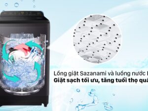 6. Lồng giặt Sazanami kết hợp luồng nước Dancing Water Flow bảo vệ quần áo hiệu quả