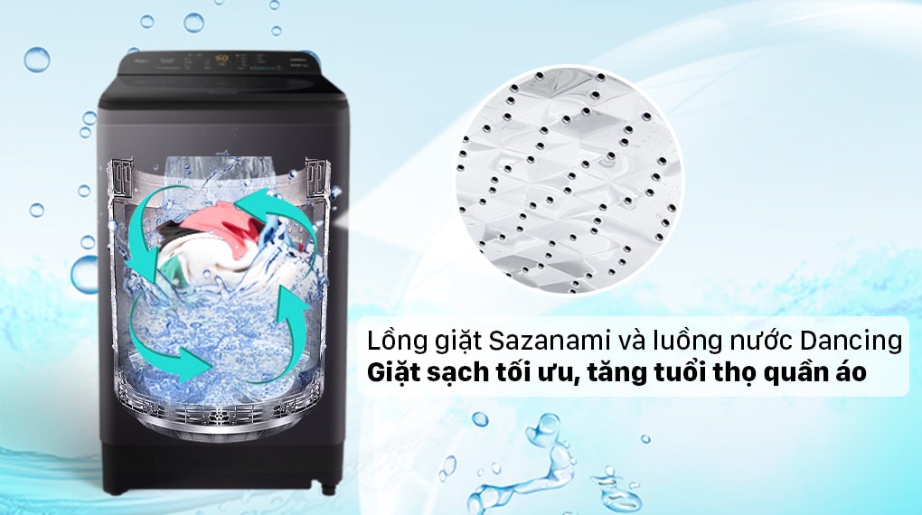 Máy giặt Panasonic NA-F90A9BRV bảo vệ quần áo hiệu quả