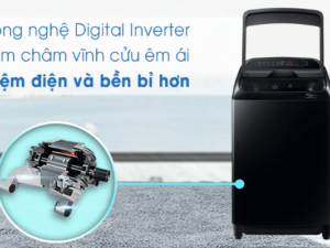 7. Máy giặt SamSung WA10T5260BV/SV giá rẻ giúp tiết kiệm điện hiệu quả, vận hành êm ái với công nghệ Inverter