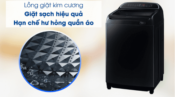 6. Máy giặt WA10T5260BV SamSung giúp tránh làm hư tổn sợi vải nhờ lồng giặt kim cương