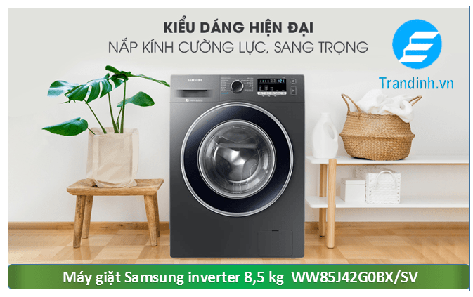 Máy giặt Samsung WW85J42G0BX/SV kiểu dáng hiện đại sang trọng