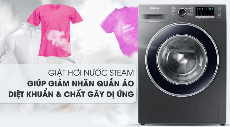 Máy giặt Samsung WW85J42G0BX/SV trang bị công nghệ giặt hơi nước