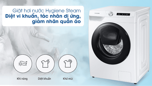 4. Công nghệ giặt hơi nước Hygiene Steam diệt khuẩn, loại bỏ tác nhân gây dị ứng da